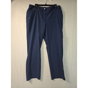 Weekends By Chico's Women's 2 (L) Full Length Pants Navy Blue Poly Spandex Cargo